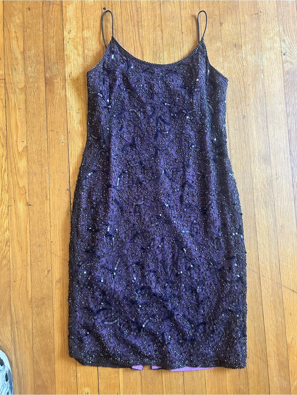 Dusk Black Bead & Purple cocktail dress, women Size 8, Prom, evening, homecoming